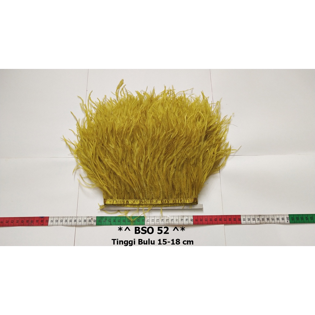 [1 METER] BULU OSTRICH TINGGI 15-18CM, RENDA BULU SINGLE OSTRICH BSO 52