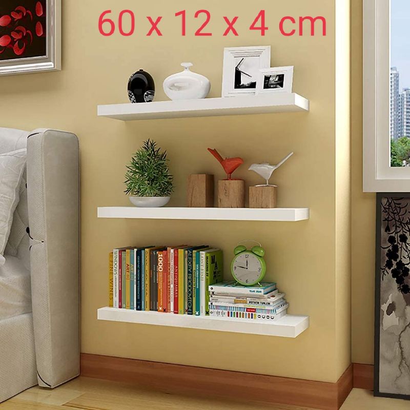 rak dinding minimalis (1set) floating shelf ( isi 3) 60 cm