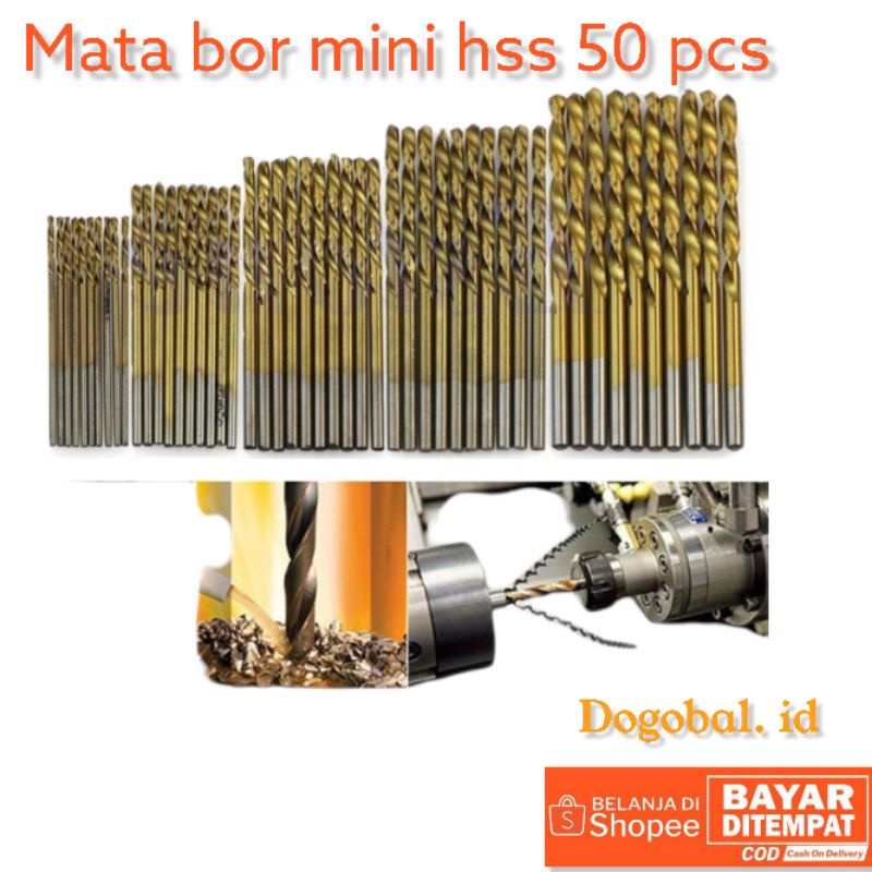 Mata bor mini set 50 pcs Mata bor kayu Almini mata bor mini set
