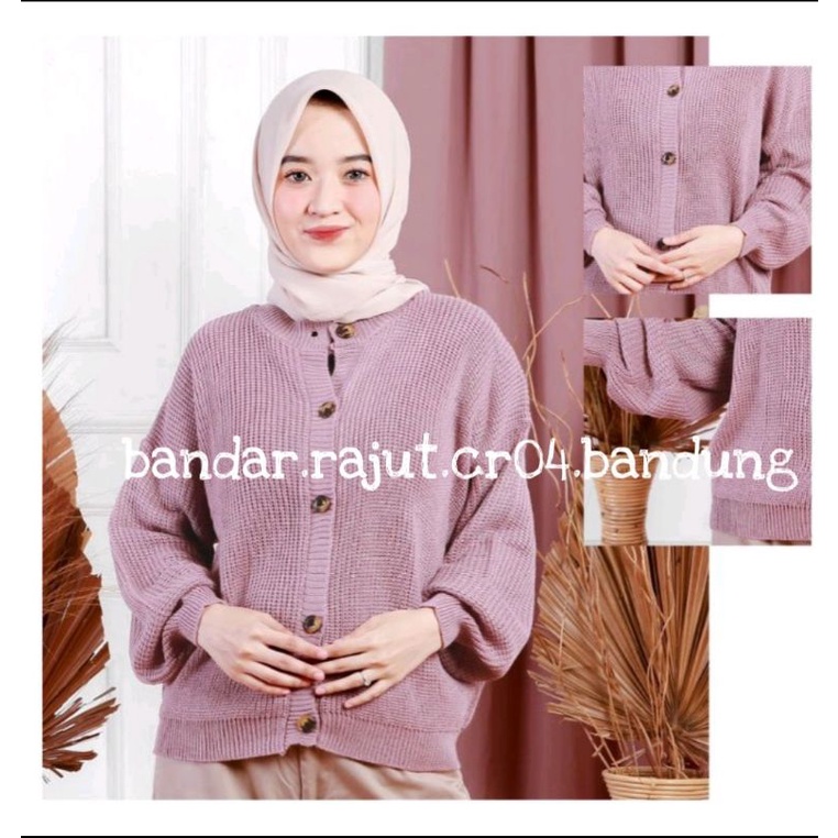 CARDIGAN ELIE RAJUT BARANDED 7 GATE TEBAL