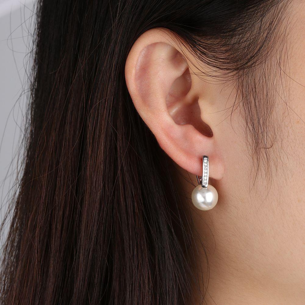 Anting Hoop LILY Hadiah Zircon Mengkilap Isi Emas 18K