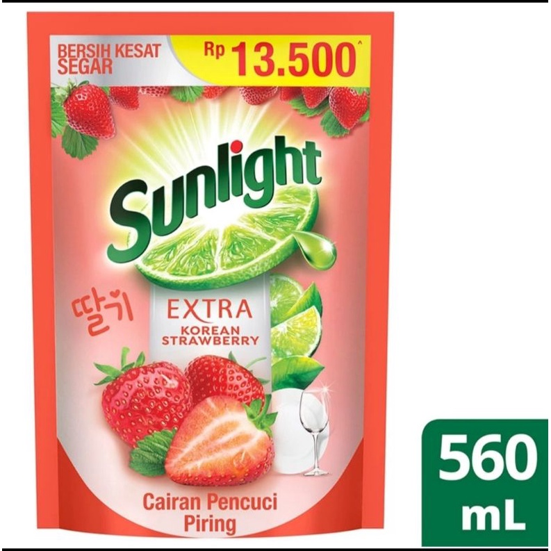 SUNLIGHT Sabun Cuci Piring Korean Strawberry 560ml /Sunlight Strawberry 560ml