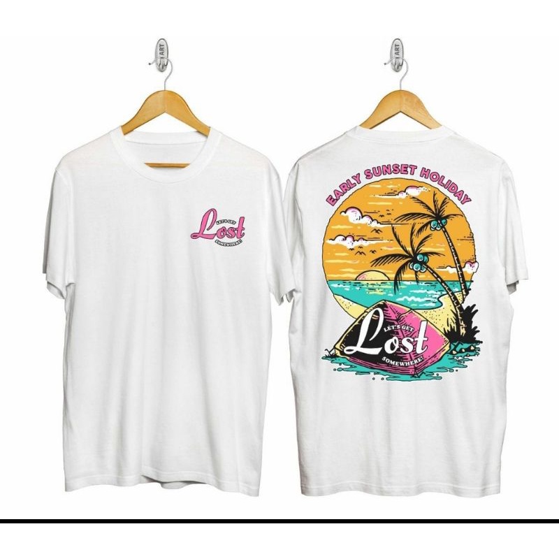 ( bayar di tempat ) kaos t-shirt motif sunset holiday / baju kaos pantai / kaos distro summer / kaos vibes / kaos distro pria terlaris dan termurah 2022 / kaos pria dewasa terbaru dan kekinian