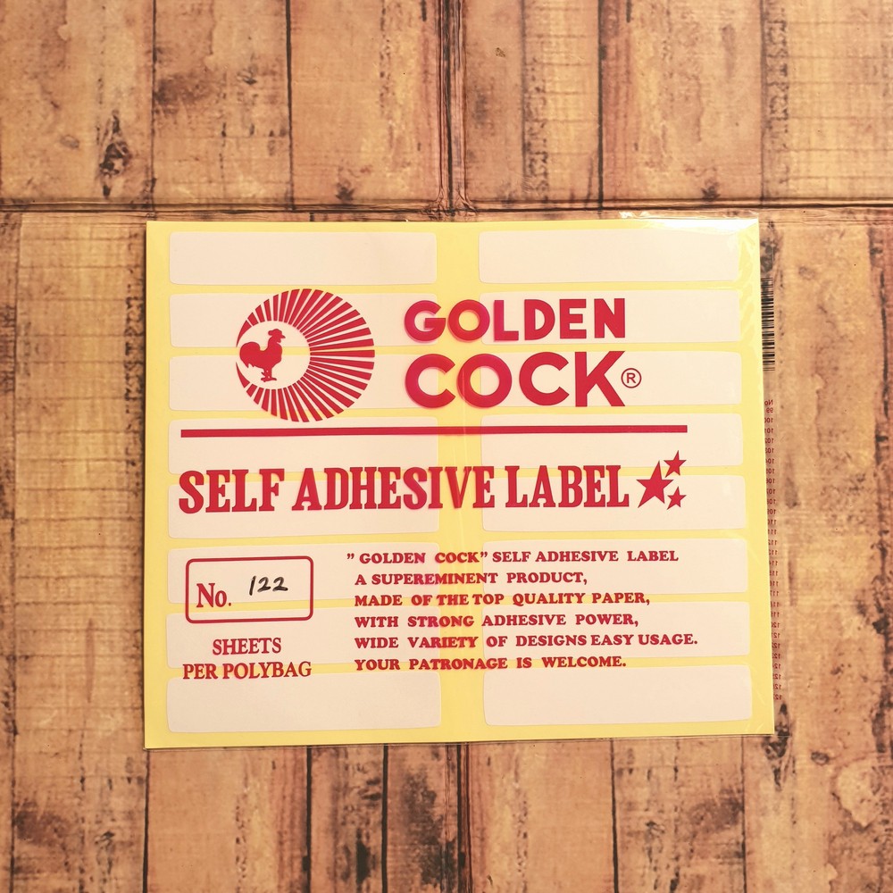 Label Golden Cock No. 122 - Self Adhesive Label 122 - Sticker