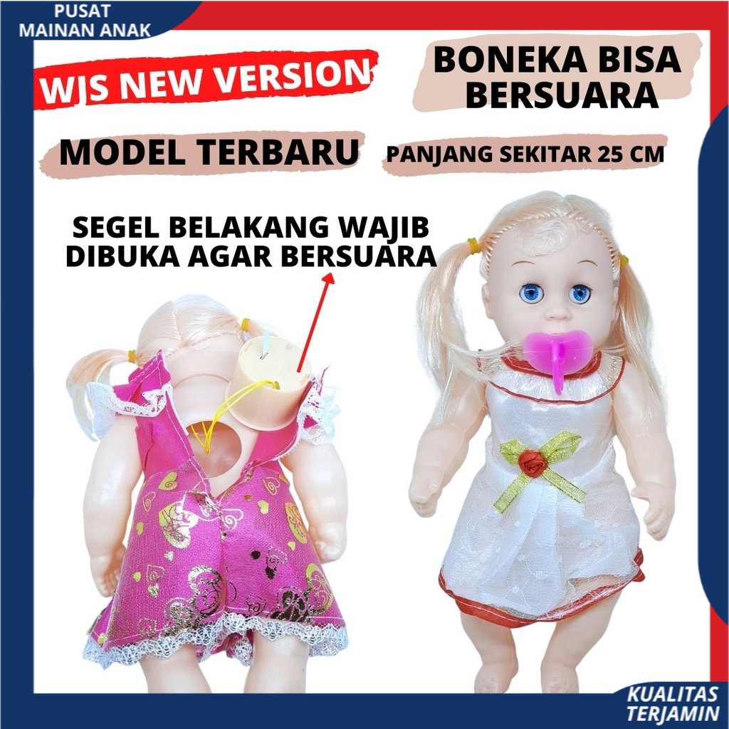 Mainan Anak Perempuan Boneka empeng Bersuara dan menNyala Suara Papa Mama Menangis Bahan Plastik WJS