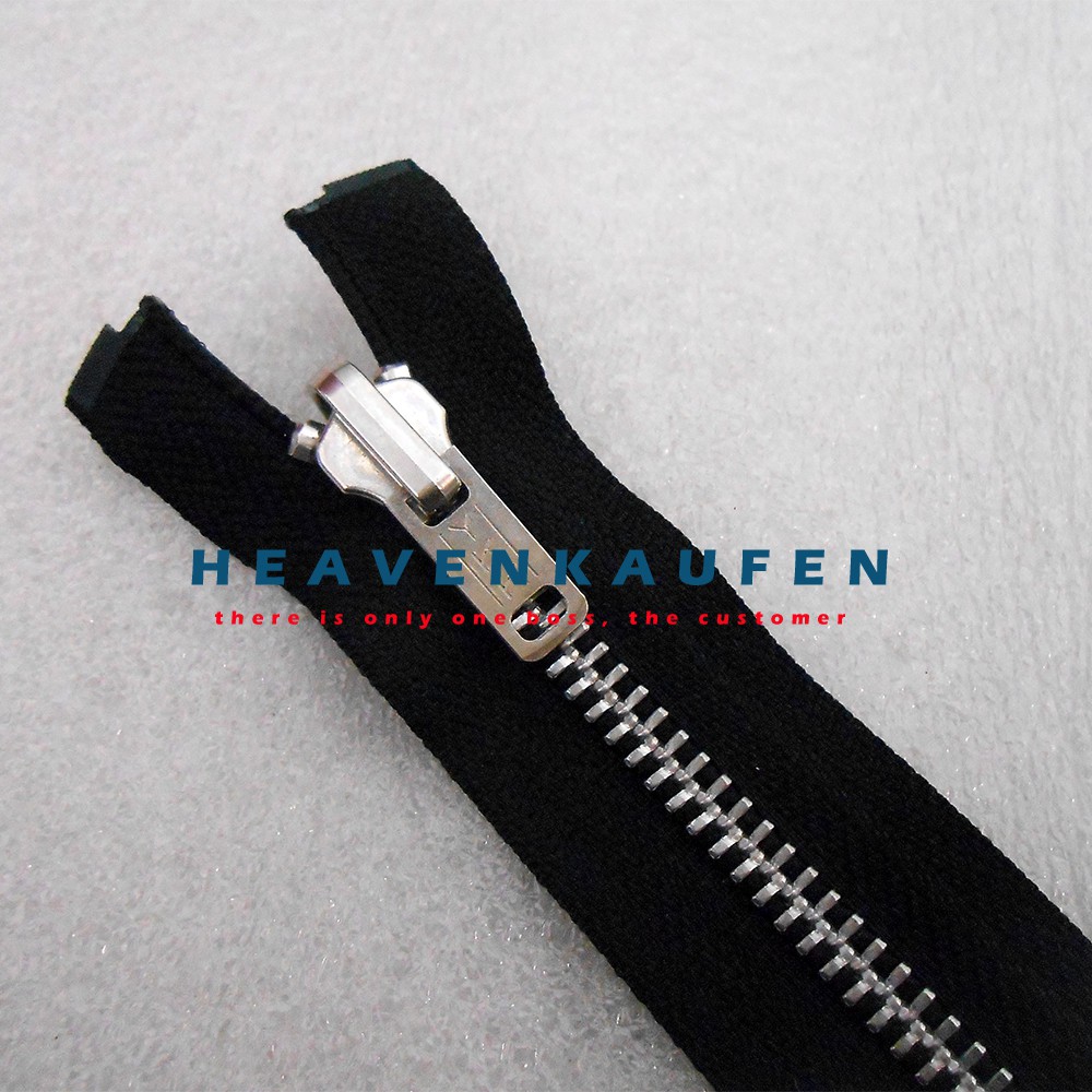 Resleting Zipper 50 cm YKK Gigi Besi Hitam - Silver Bolak Balik