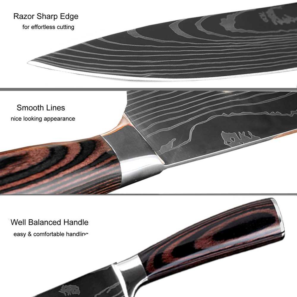 MLNSHP XITUO Pisau Dapur Chef Damascus Pattern