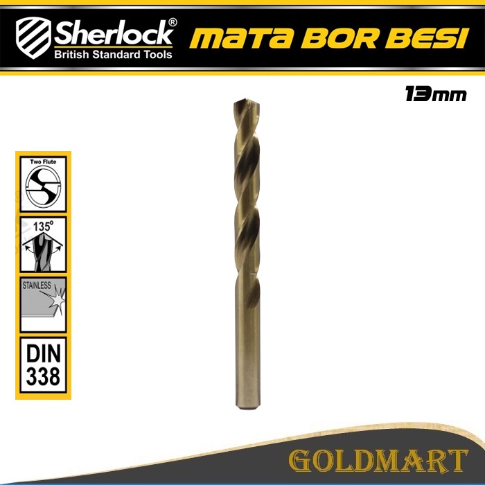 Mata Bor Besi HSSCO 13 mm Original Sherlock (Bisa Untuk Stainless Steel)