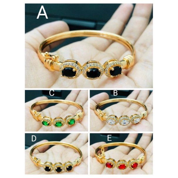 Ramk763. Gelang xuping wanita lapis emas dgn mata zircon