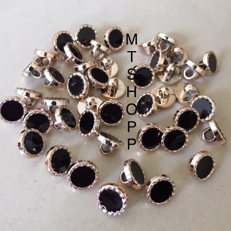 

{Original} Kancing baju jamur 11mm-gold hitam