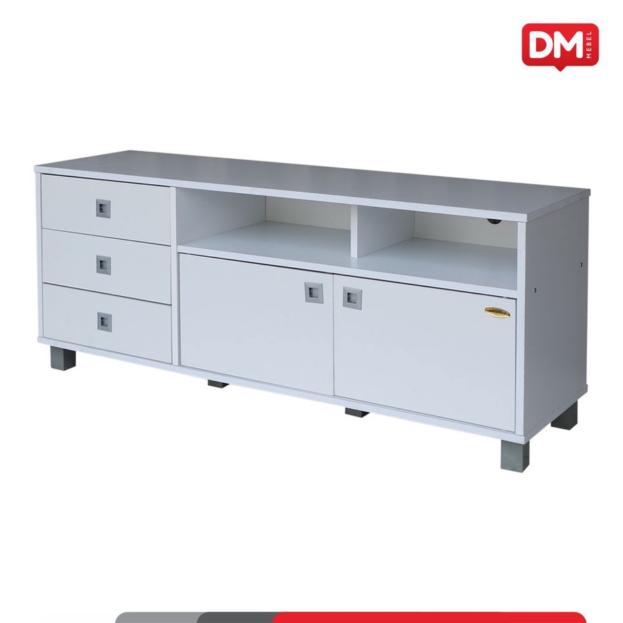 Meja Rak TV Romaro 0808 White - DM Mebel