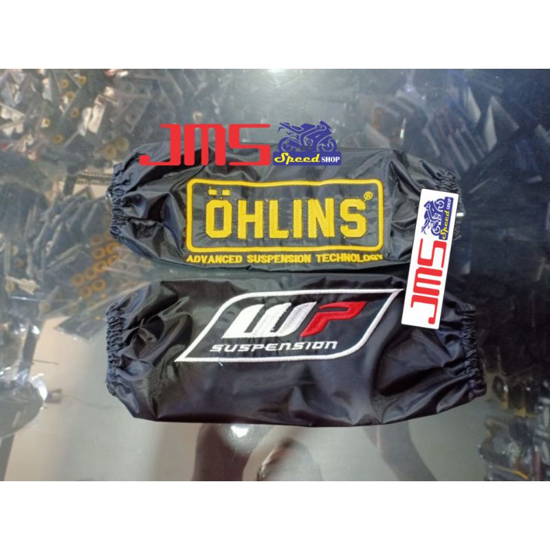 sarung bungkus shock breker bahan parasut tulisan bordir nyala anti air yss ktc ohlins wp universal