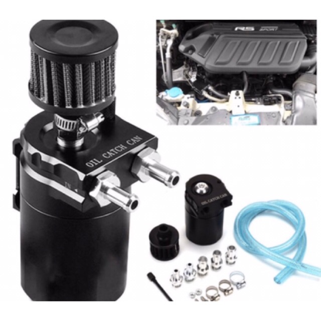 Murah Oil Catch Can Baffled Breather Petrol Diesel Turbo Tank