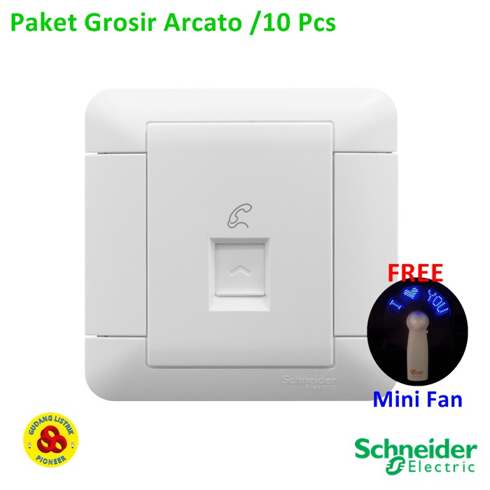 Schneider Paket Grosir Stop Kontak Telp RJ11 Arcato Outlet telp 1 Gang