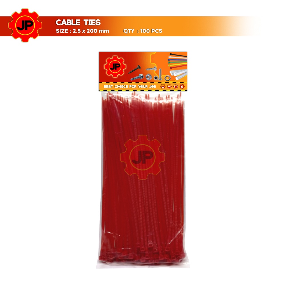 KABEL TIES 2.5 x 200 MM MERAH - PENGIKAT KABEL TIS - CABLE TIE 100 PCS