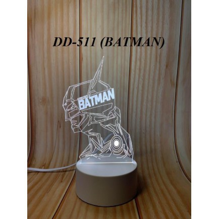 Lampu tidur hias BATMAN / Lampu Tidur 3D Transparan Akrilik 3 Warna