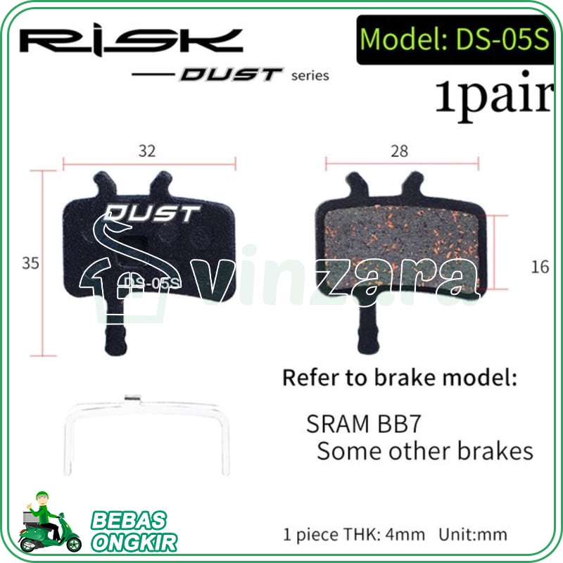 Brake Pad DUST DS 05S Avid BB7 Juicy 3 5 7 DISC BRAKE PADS FOR SRAM KANVAS KANPAS bantalan REM CAKRA