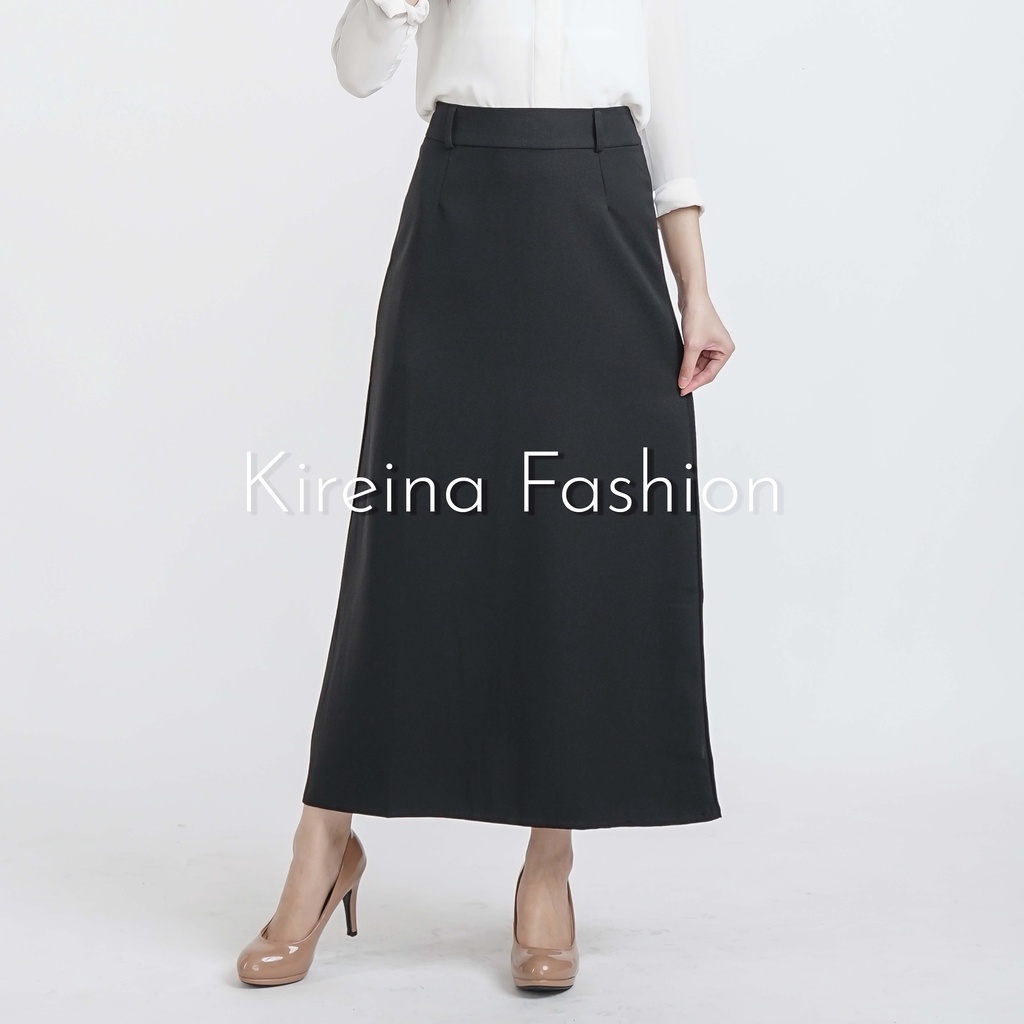 Rok A Span Polos Rok Panjang Wanita Rok Kerja Wanita Rok Kantor Wanita Rok Panjang Polos Maxi Skirt-1