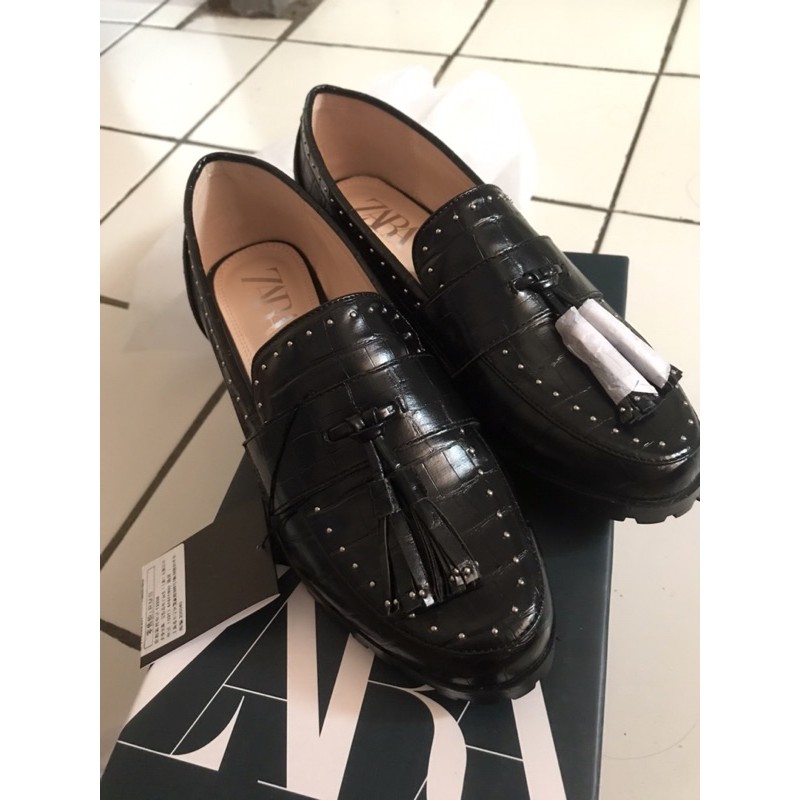 zara shoes croco black Size37