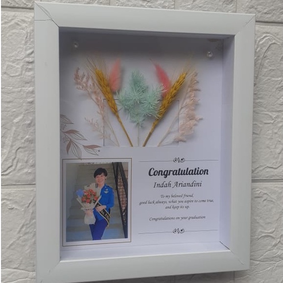 Frame 3 D Graduation Gift Kado Ulta Ulang Tahun Wedding Hampers Design Custom