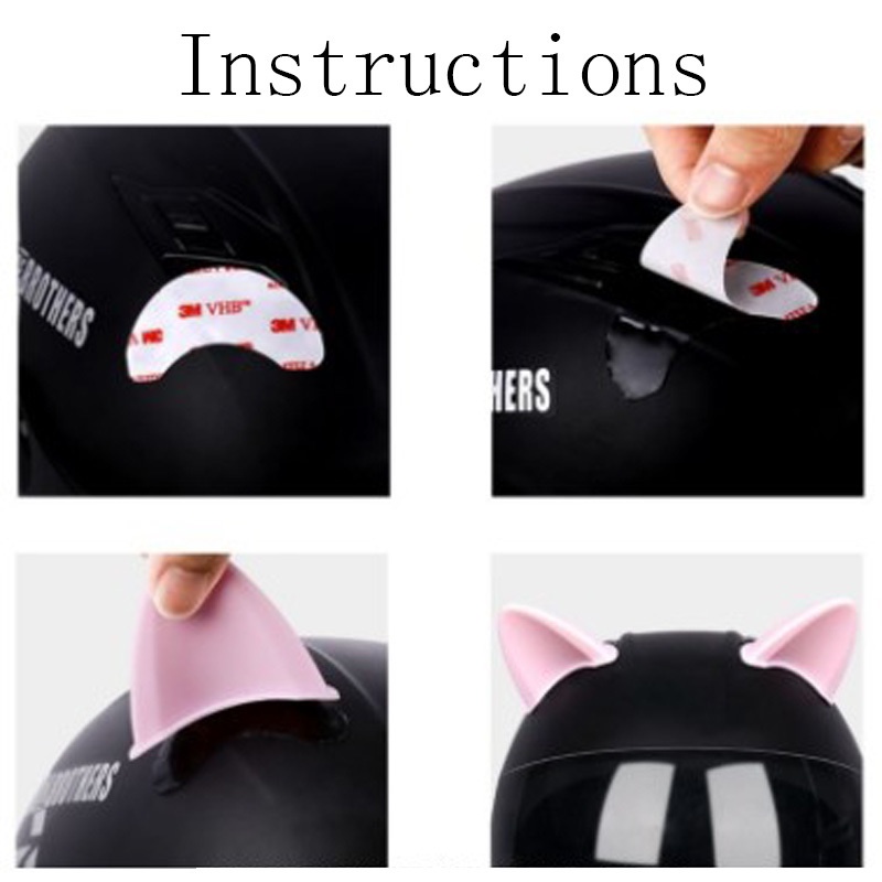 [Grosir] Self Adhesive Telinga Kucing Motor Helm Dekorasi Universal Untuk Helm Sepeda Cosplay Props Styling