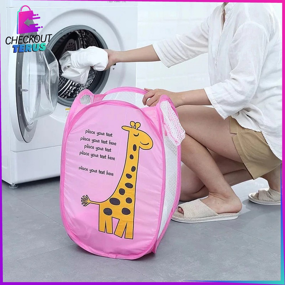 CT C500 Keranjang Baju Kotor Lipat Karakter Keranjang Portable Serbaguna Laundry Bag Keranjang Cucian