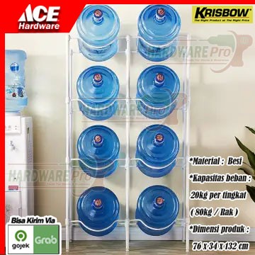 Rak Botol - Rak Galon Tempat Penyimpanan Galon Rak Susun Galon 8 Botol Krisbow
