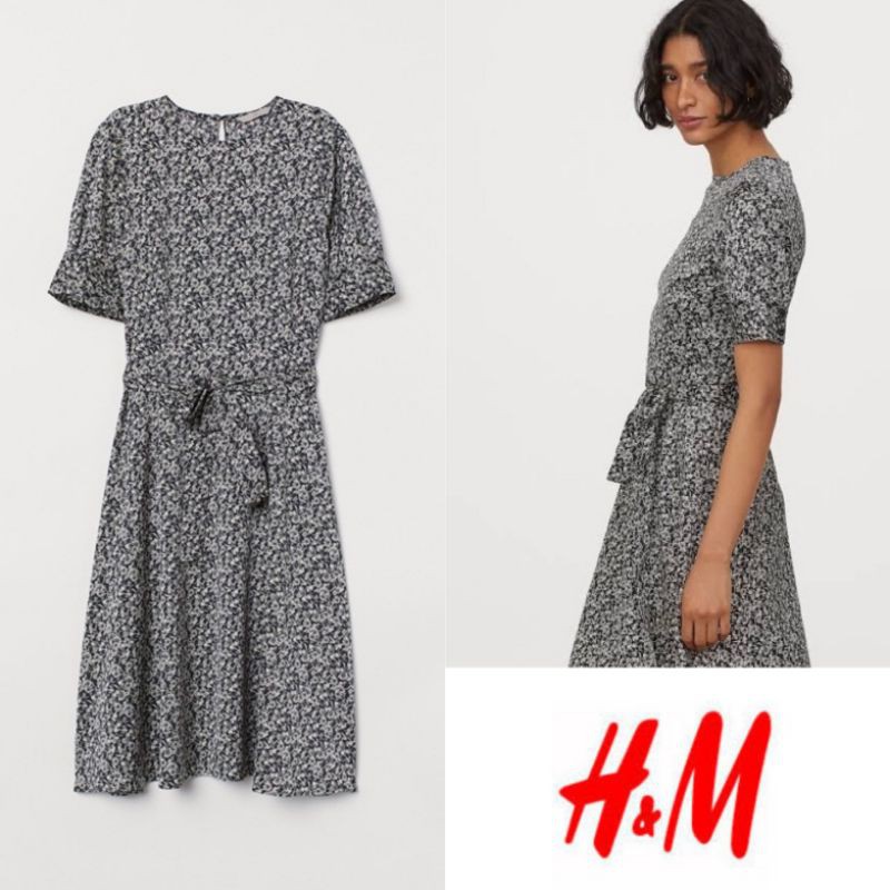 DRESS H&amp;M FLORAL TIE BELT-DRESS WANITA