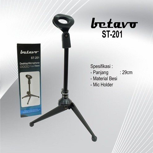 Stand Mic Meja Betavo ST-201 Standding Dudukan Microphone Tripod Stand Mic Meja ST201 ST 201 Tatakan Microphon Meja BETAVO