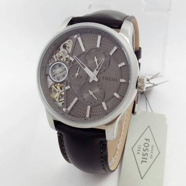 Fossil me1098 automatic original detiksamping Leather Strap Jam tangan Pria Anti Air bergaransi KADO