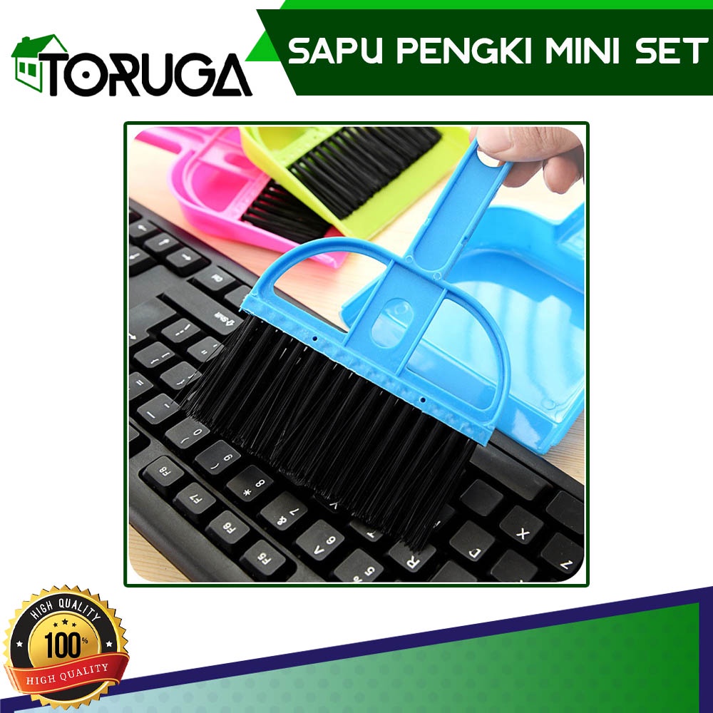 Sapu Serokan Mini Pengki Set Pembersih Debu Mobil Keyboard warna warni high quality