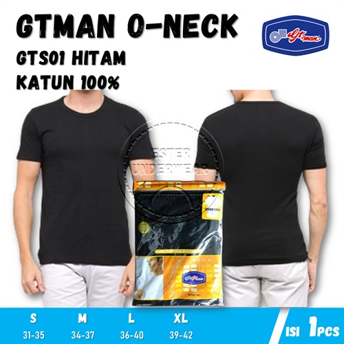 Kaos Dalam Pria GTMAN ROUND NECK GTS01 HITAM ISI 1