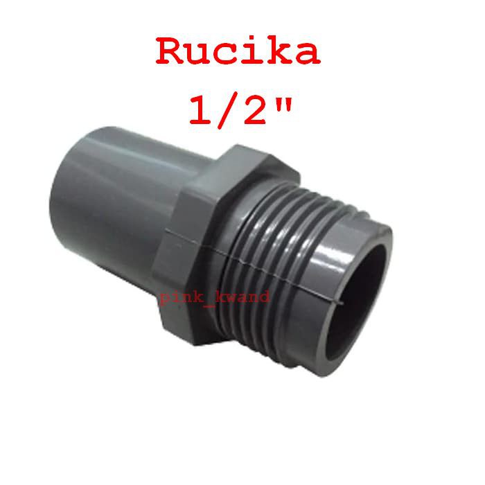 Socket valve, sock drat luar pvc 1/2&quot; rucika