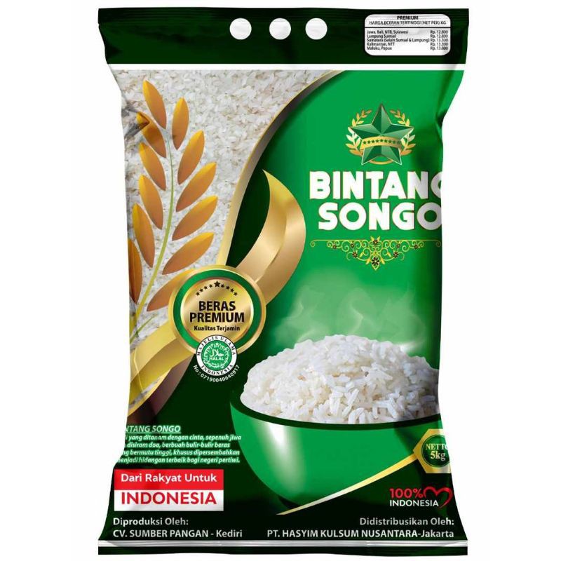 Beras Bintang Songo 5 Kg Kualitas Premium Indonesia