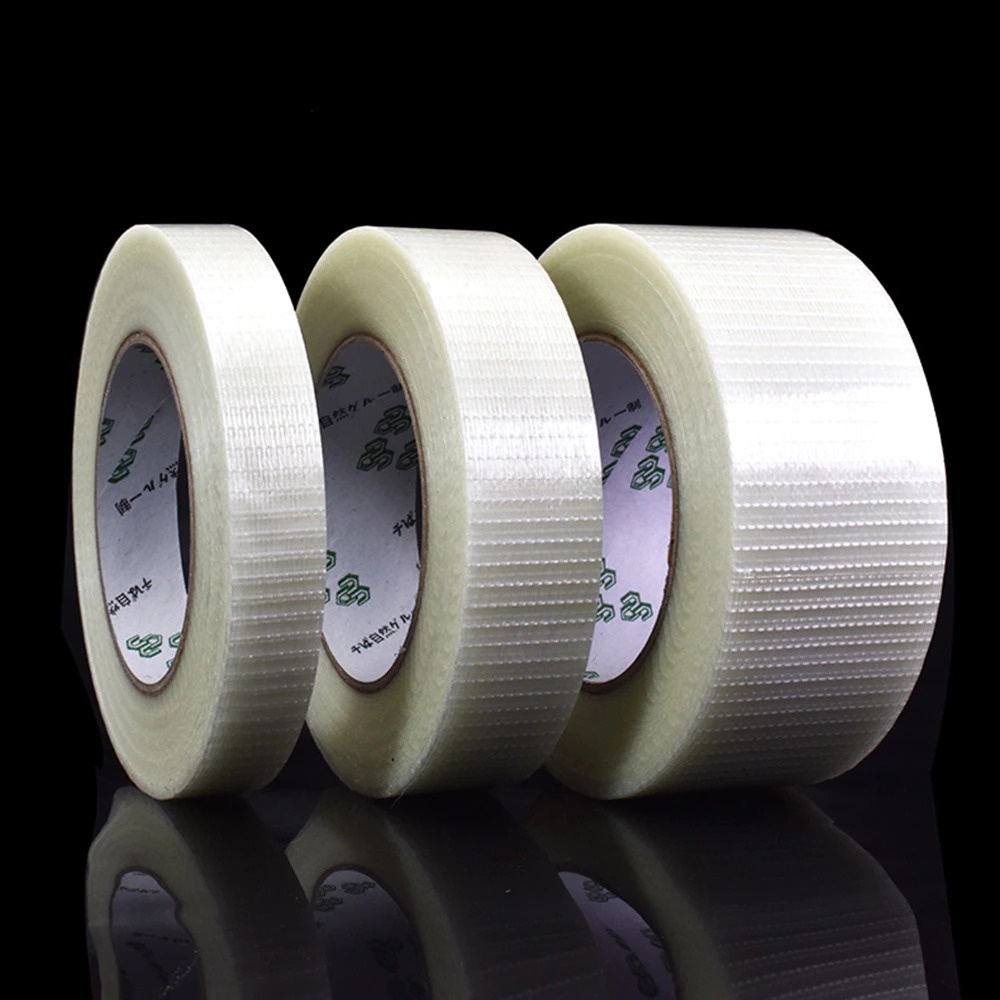 Lakban Super Strong Grid Fiber Tape 50mm 25 Meter - GF25M - White