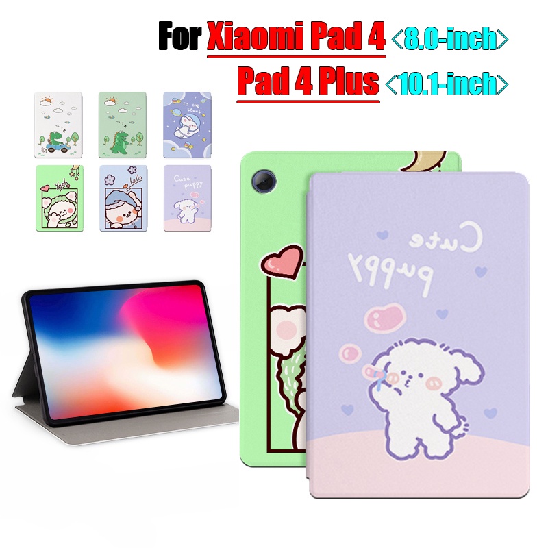 [Ready Stock] Untuk Xiaomi Mi Pad4Plus 10.1-inch/Mi Pad4 8.0-inch (2018) Tablet Pelindung Case Pola Fashion Kartun Anime Stand Flip Cover