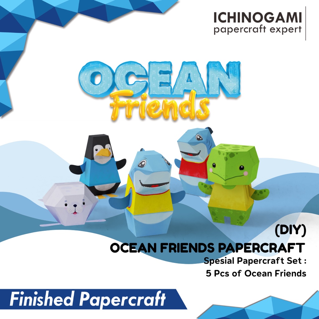 Jual Ichinogami Ocean Friends Papercraft Set of 5 pcs/pack Shopee