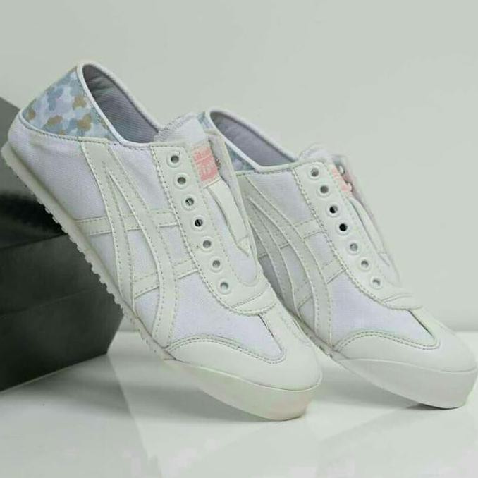 ORIGINAL ONITSUKA TIGER SLIP ON PARATY-JAPAN-PUTIH LAVENDER -SEPATU WANITA MURAH KEKINIAN