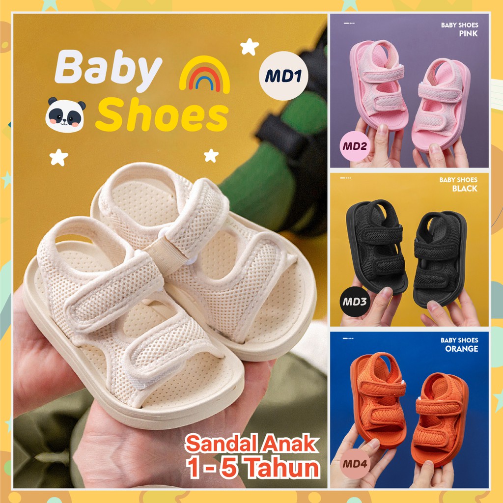 LAPAGO - Sepatu Sandal Anak Kain Jala Lembut Laki laki Perempuan Umur 1