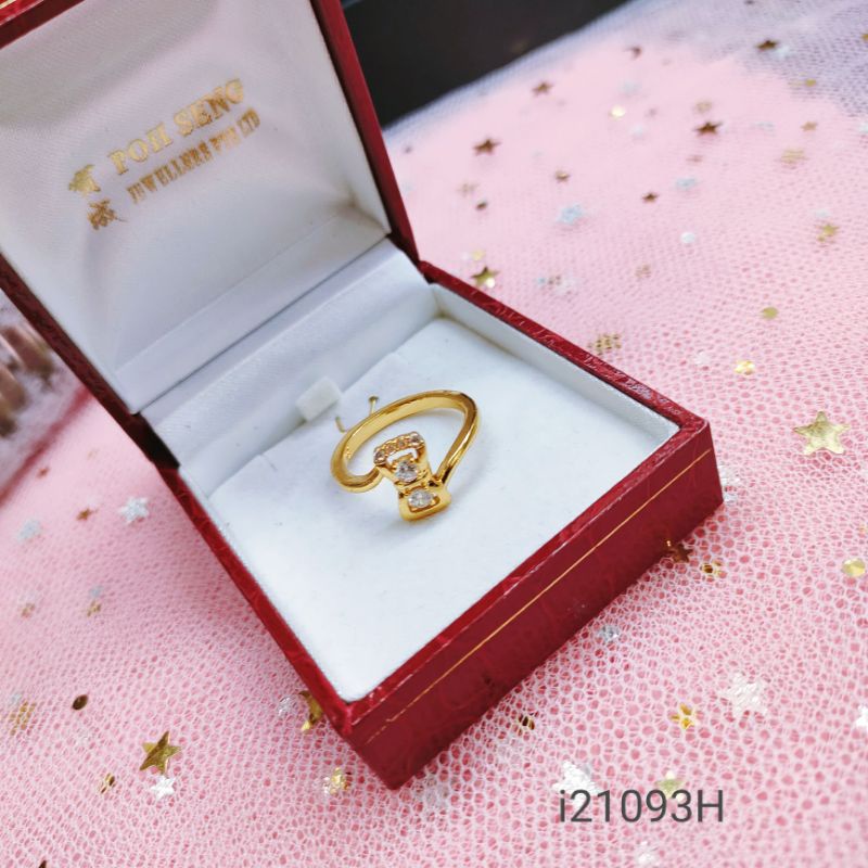 Cincin Titanium  Pita Permata Anti Karat Lapis Emas||Wanita1093