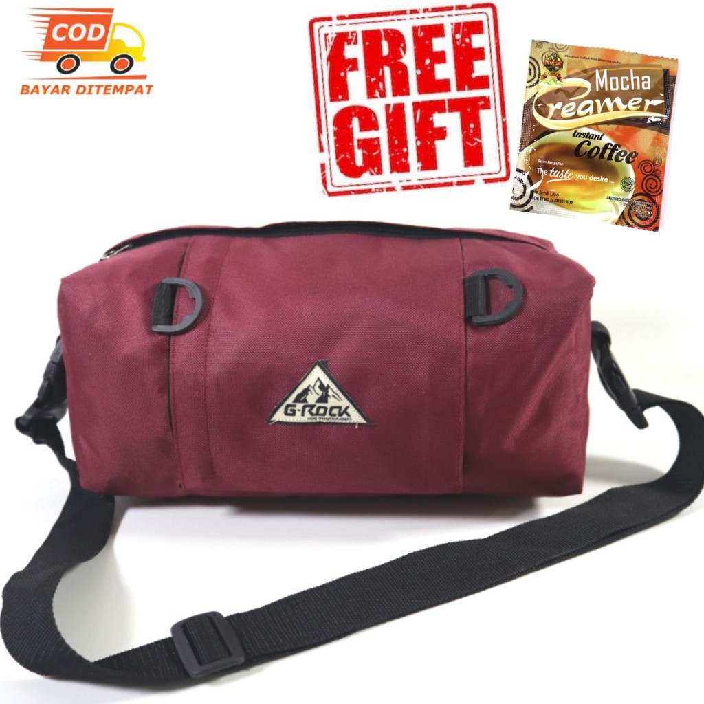 Termurah Tas Selempang WaistBag Grock Merah Tua