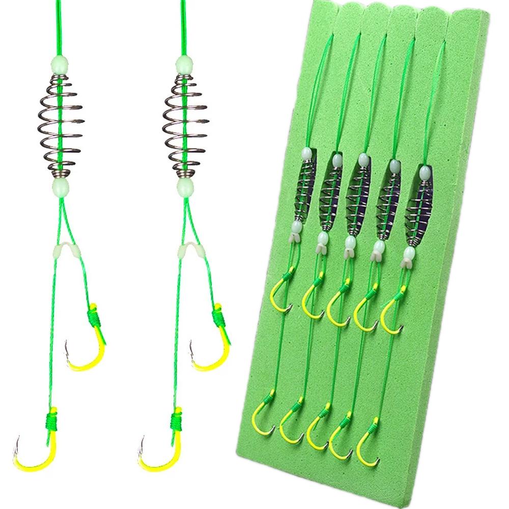 Pengait Garis Ikan Agustina Alat Pancing Anti Lilit Pancing Spring Fish Hook with PE Line Anzol Double-Hook