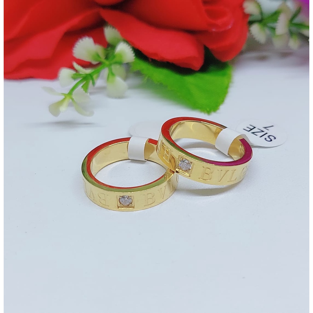 Cincin titanium permata perhiasan fashion 0304-0306