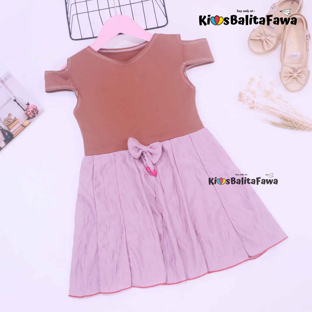 Dress Kanaya uk 4-5 Tahun / Dres Anak Perempuan Motif Baju Cewek Lengan Pendek Model Gaun