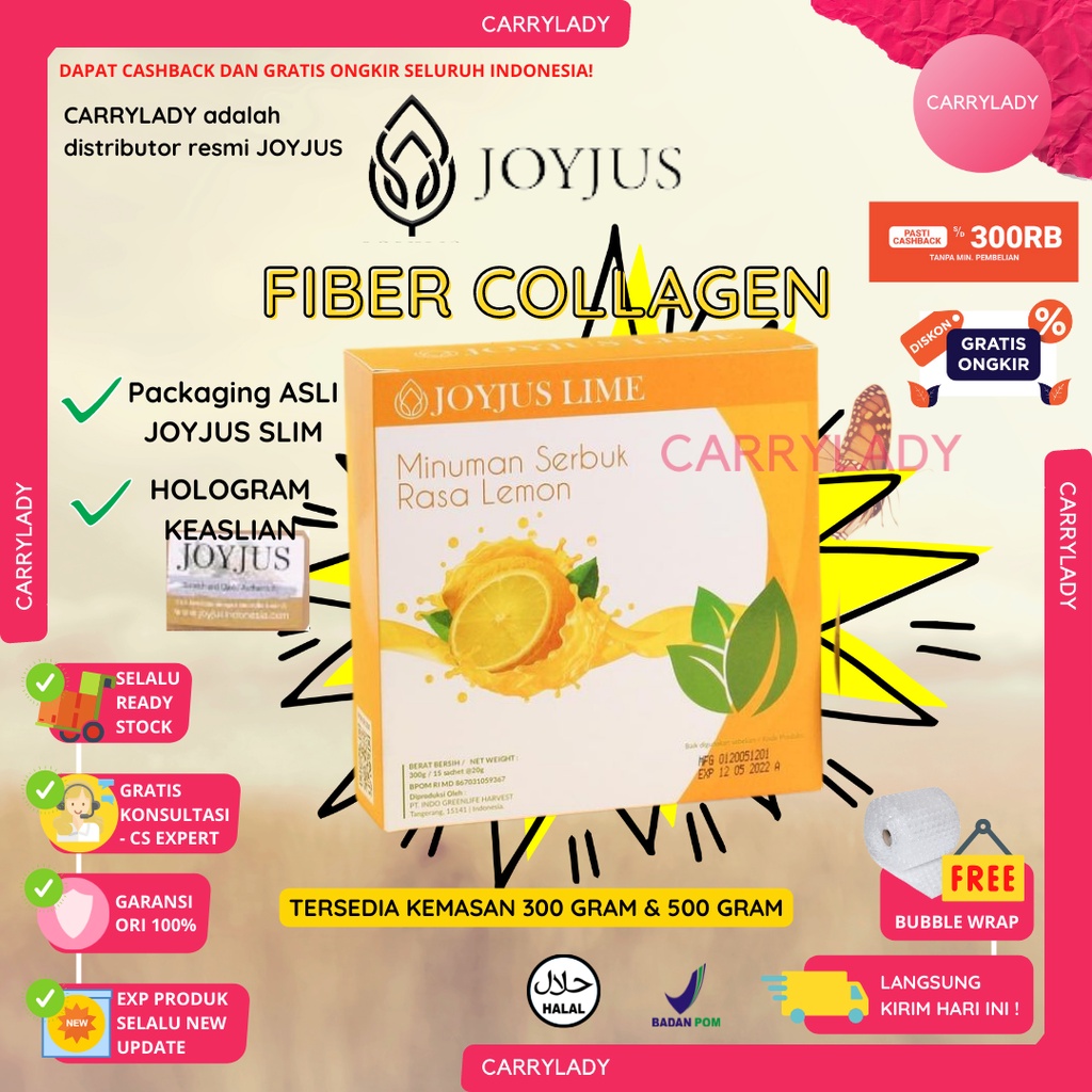 JOYJUS SLIM FIBER with COLLAGEN BPOM &amp; HALAL MUI PELANGSING FIBER BYT ORIGINAL DIET KURUS FLIMTY BYOOTE