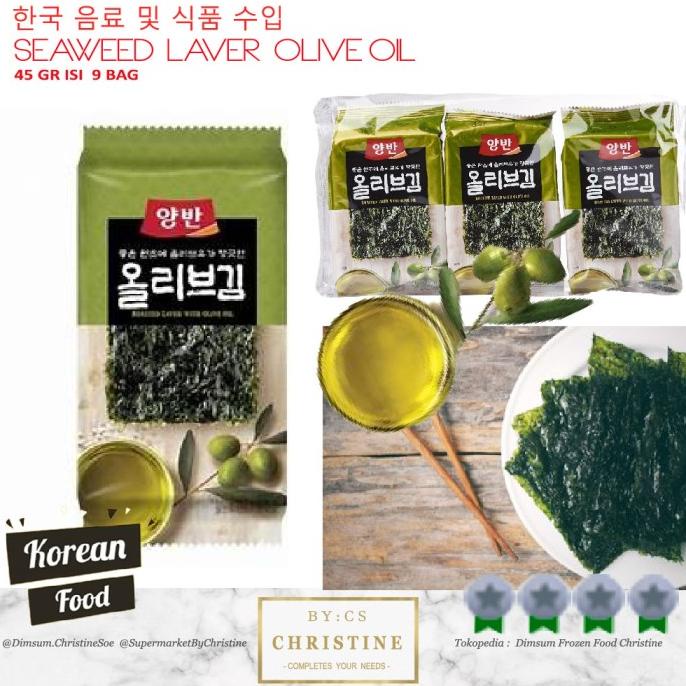 

Dongwon Seaweed Roasted Laver Rumput Laut Olive Oil 45 Gr 9 Pack