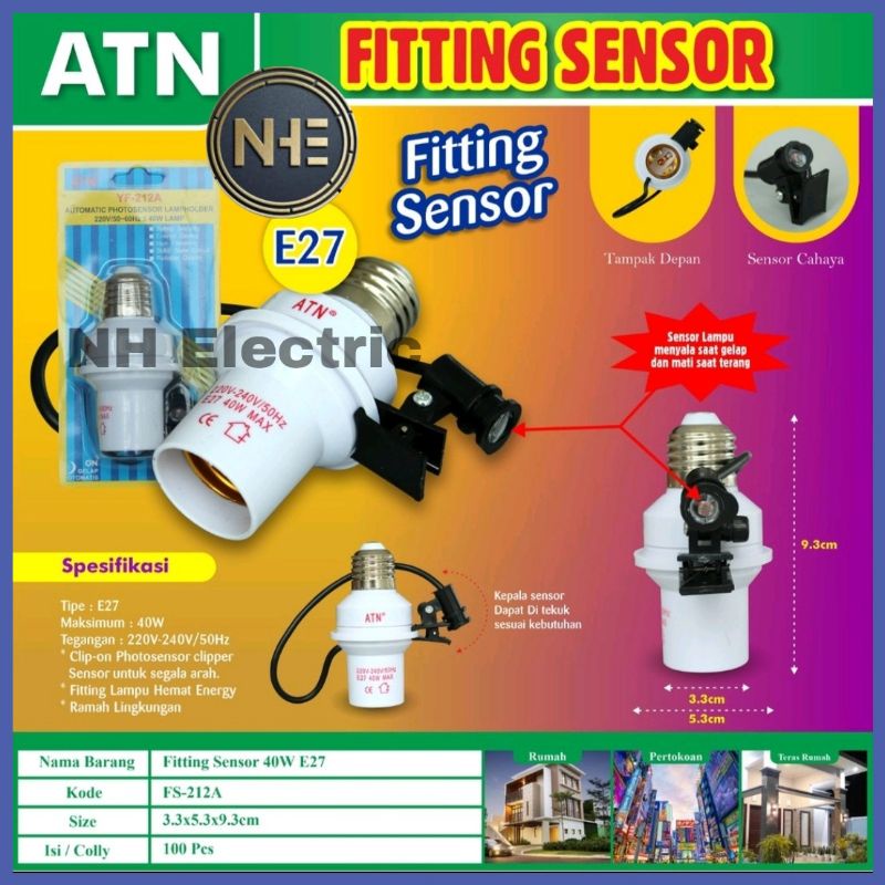 Fitting Sensor Atn - Fitting Otomatis Atn - Fitting Lampu Sensor Atn - Pitting Sensor YF-212 Atn