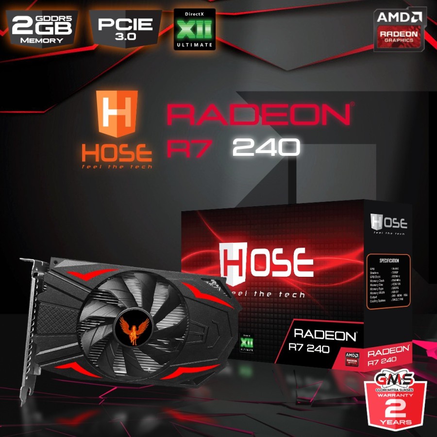 Vga Hose Amd Radeon R7 240 2GB DDR5 GARANSI RESMI GMS 2 TAHUN