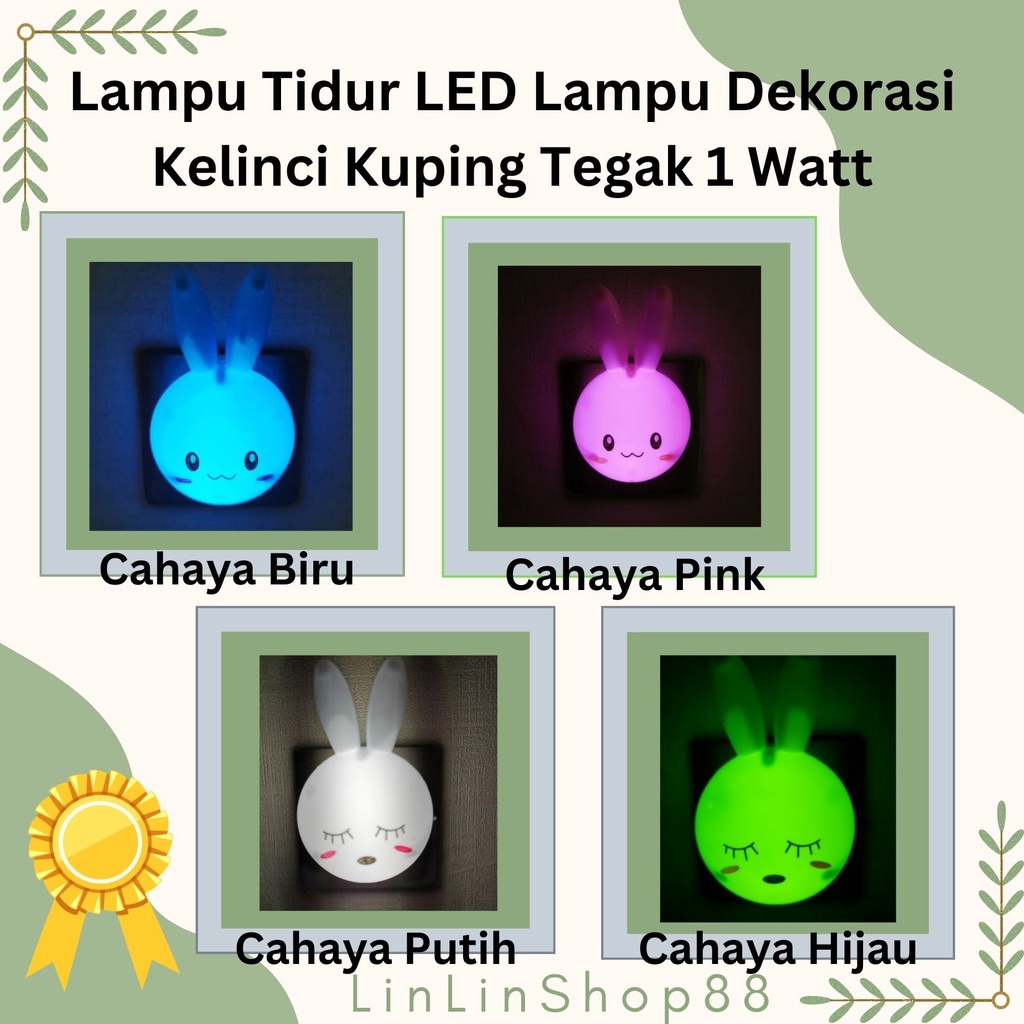 Lampu Tidur LED Kelinci Kuping Tegak Mini Lamp 1 watt Lampu Dekorasi