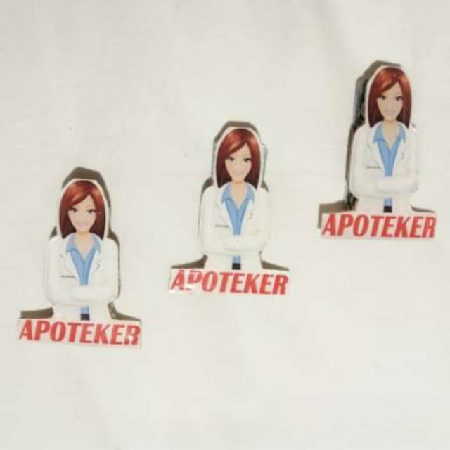 Pin apoteker model wanita / pin magnet